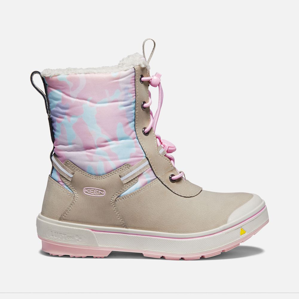 Botas de Invierno Keen Mexico Beige/Rosas - Niños Kelsa Waterproof - MD5471093